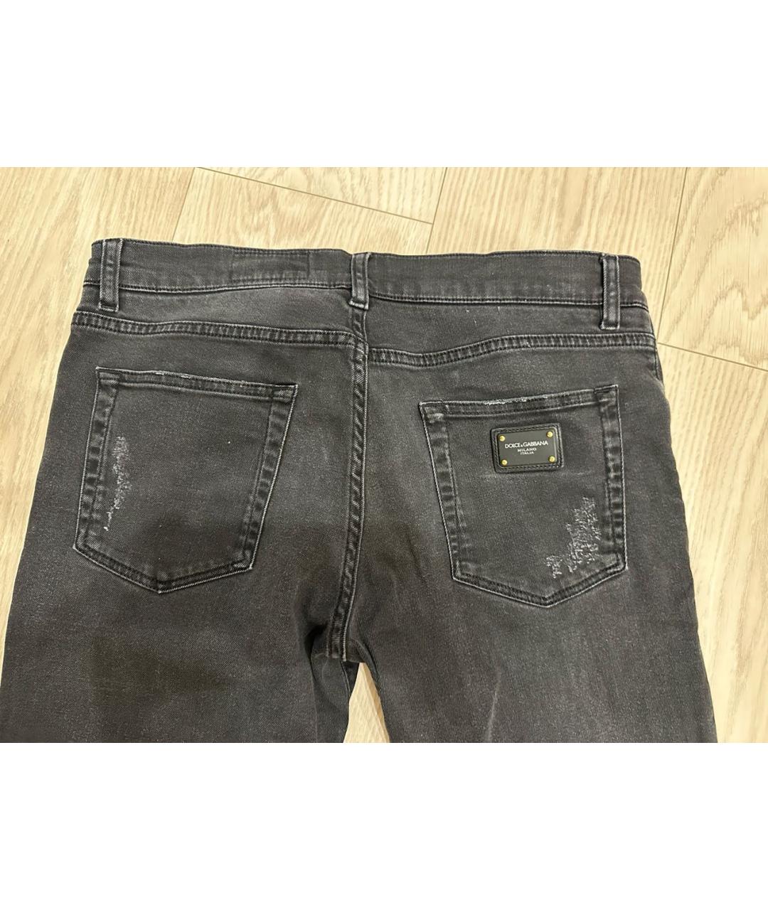 DOLCE&GABBANA Черные хлопковые джинсы скинни, фото 4