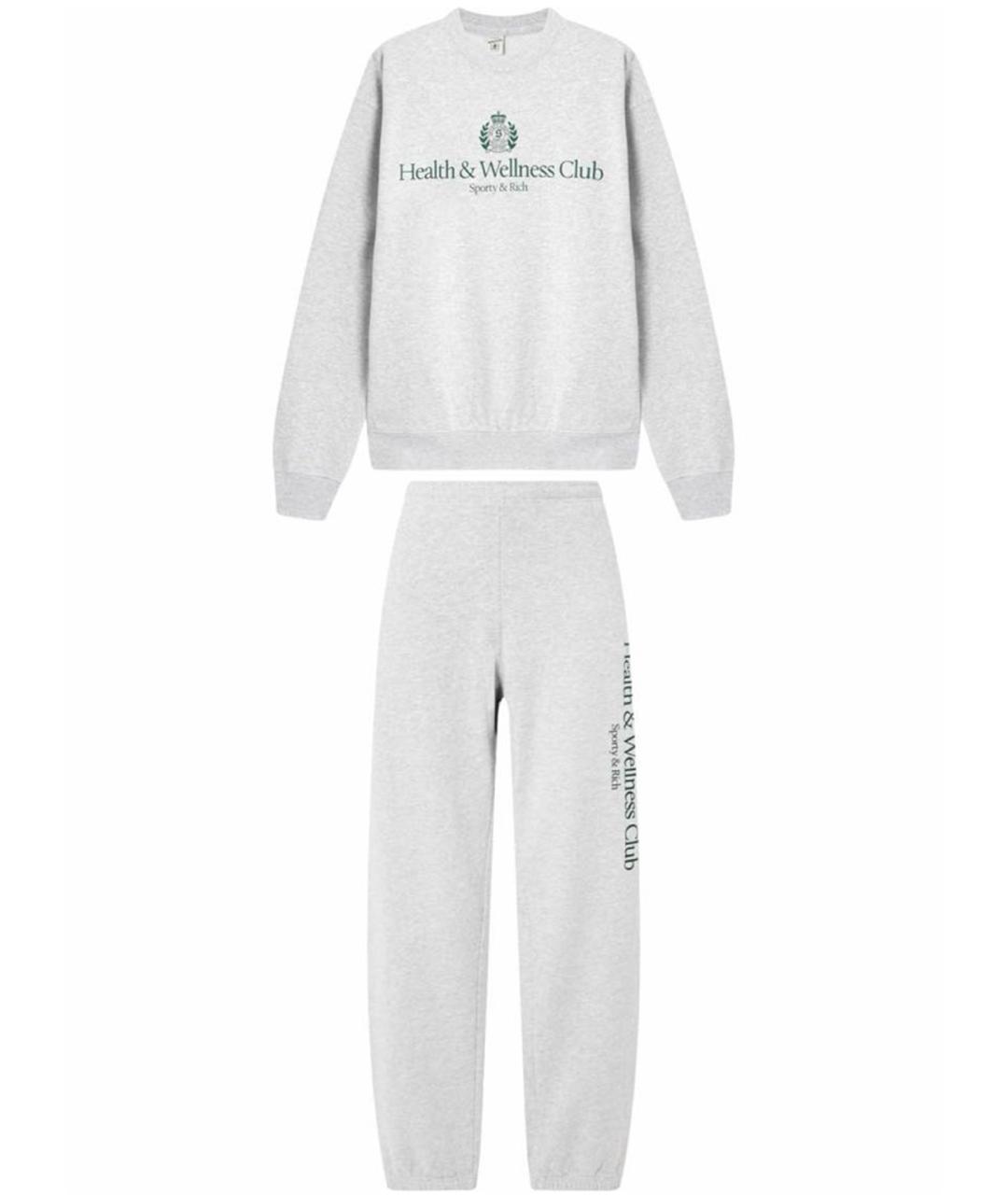 SPORTY AND RICH Серый хлопковый спортивные костюмы, фото 1