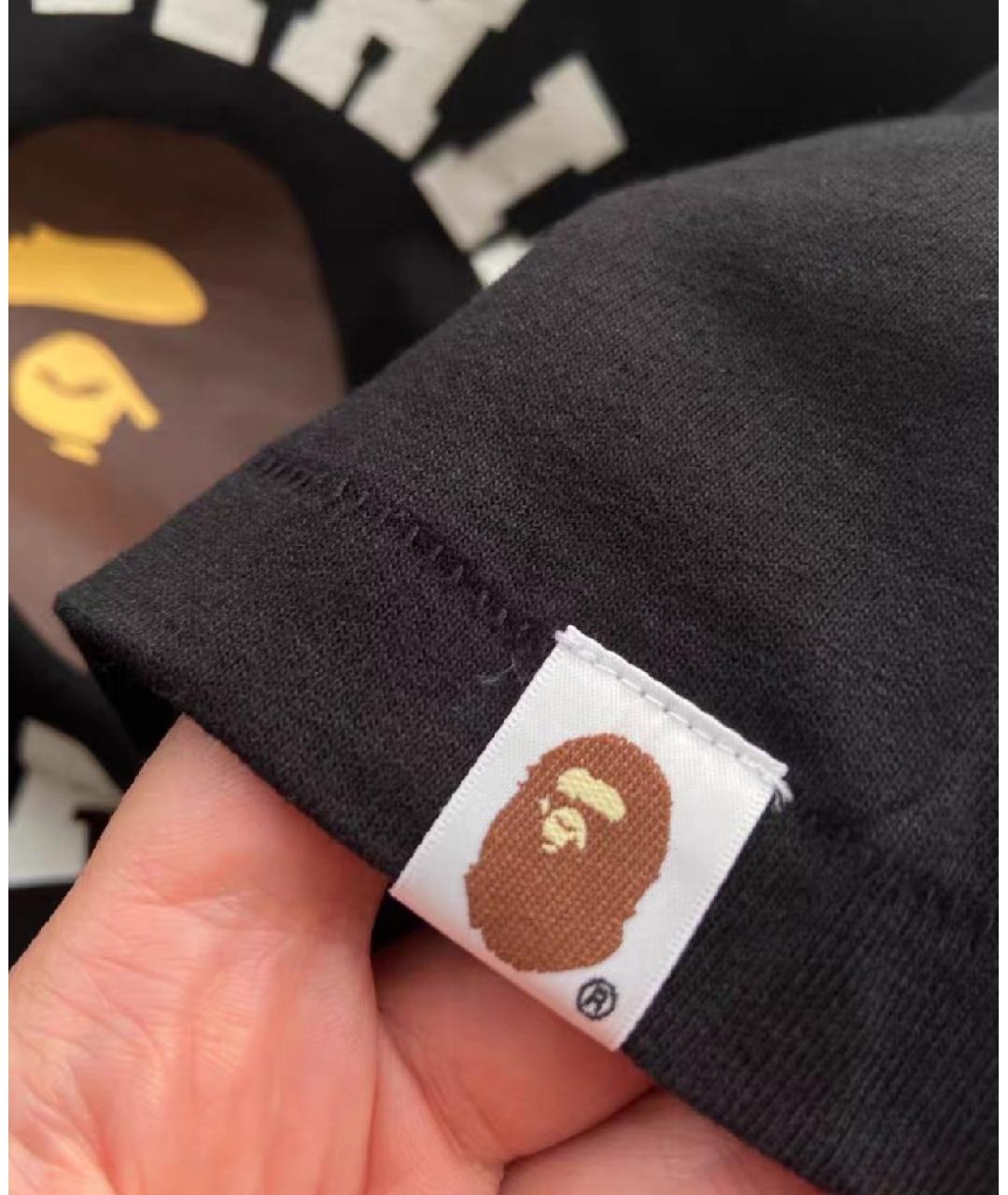 A BATHING APE Черная хлопковая футболка, фото 4