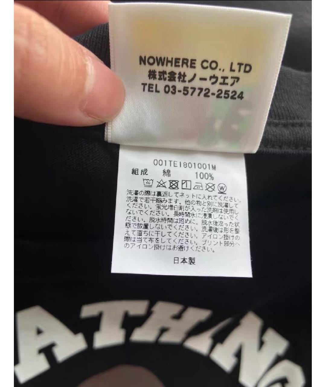 A BATHING APE Черная хлопковая футболка, фото 6