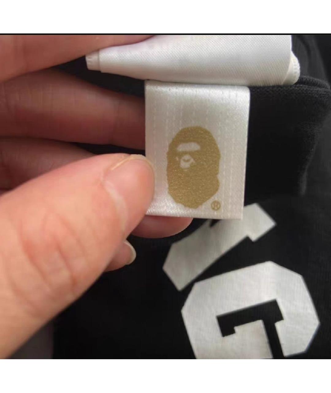 A BATHING APE Черная хлопковая футболка, фото 8