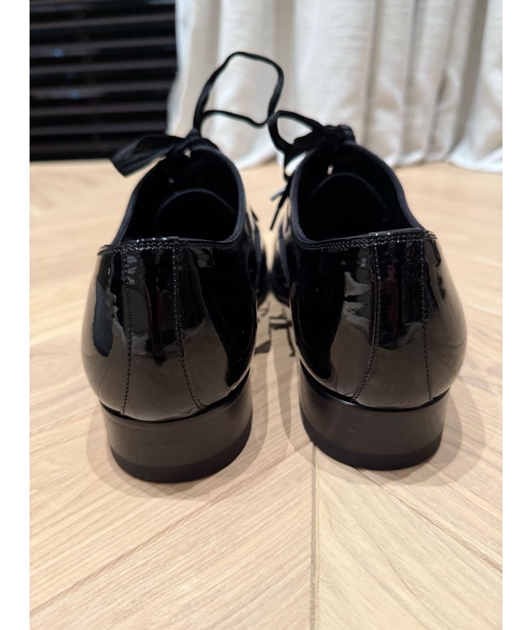 TOM FORD Черные низкие ботинки из лакированной кожи, фото 4