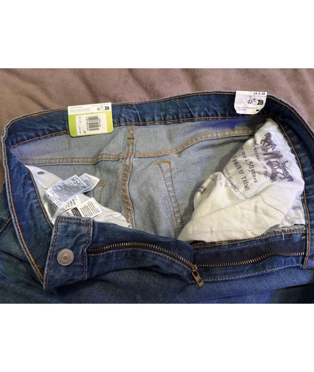 LEVI'S Синие хлопко-эластановые джинсы скинни, фото 3