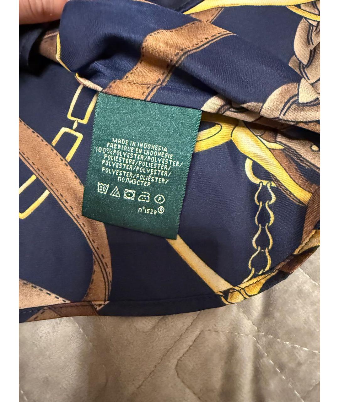 RALPH LAUREN Темно-синяя полиэстеровая блузы, фото 4
