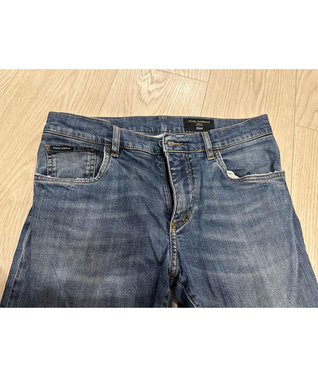 DOLCE&GABBANA Синие хлопковые джинсы скинни, фото 3