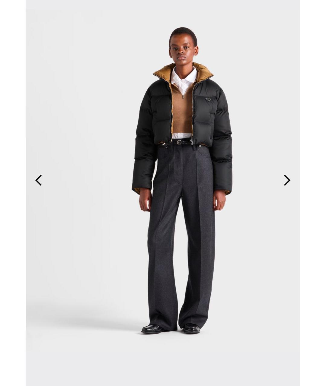 PRADA Черный полиэстеровый пуховик, фото 3