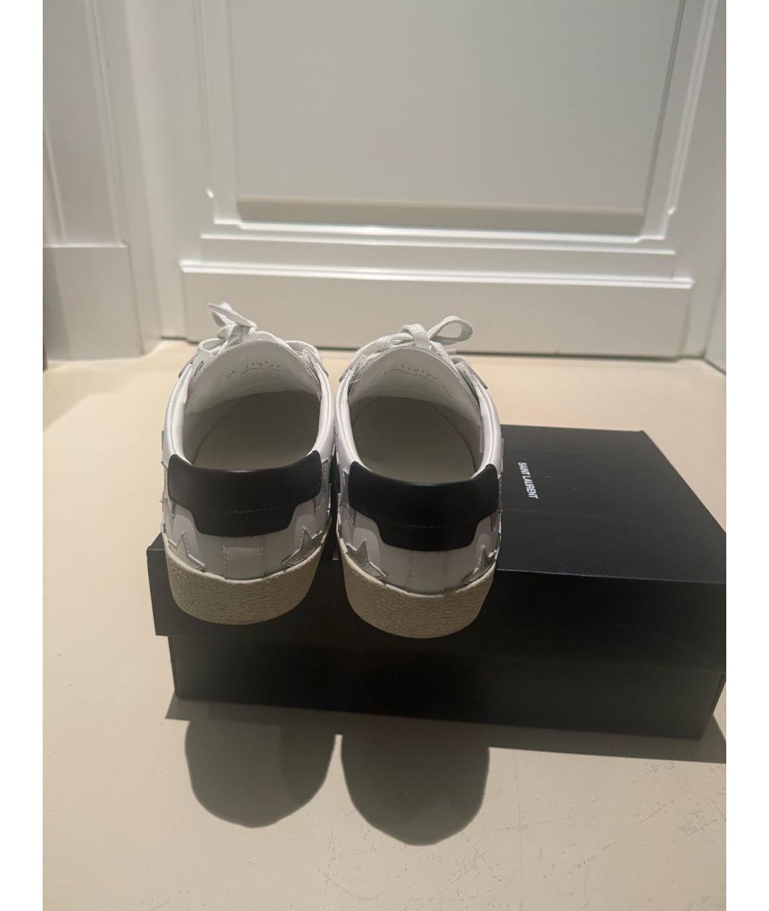SAINT LAURENT Белые кожаные кеды, фото 4