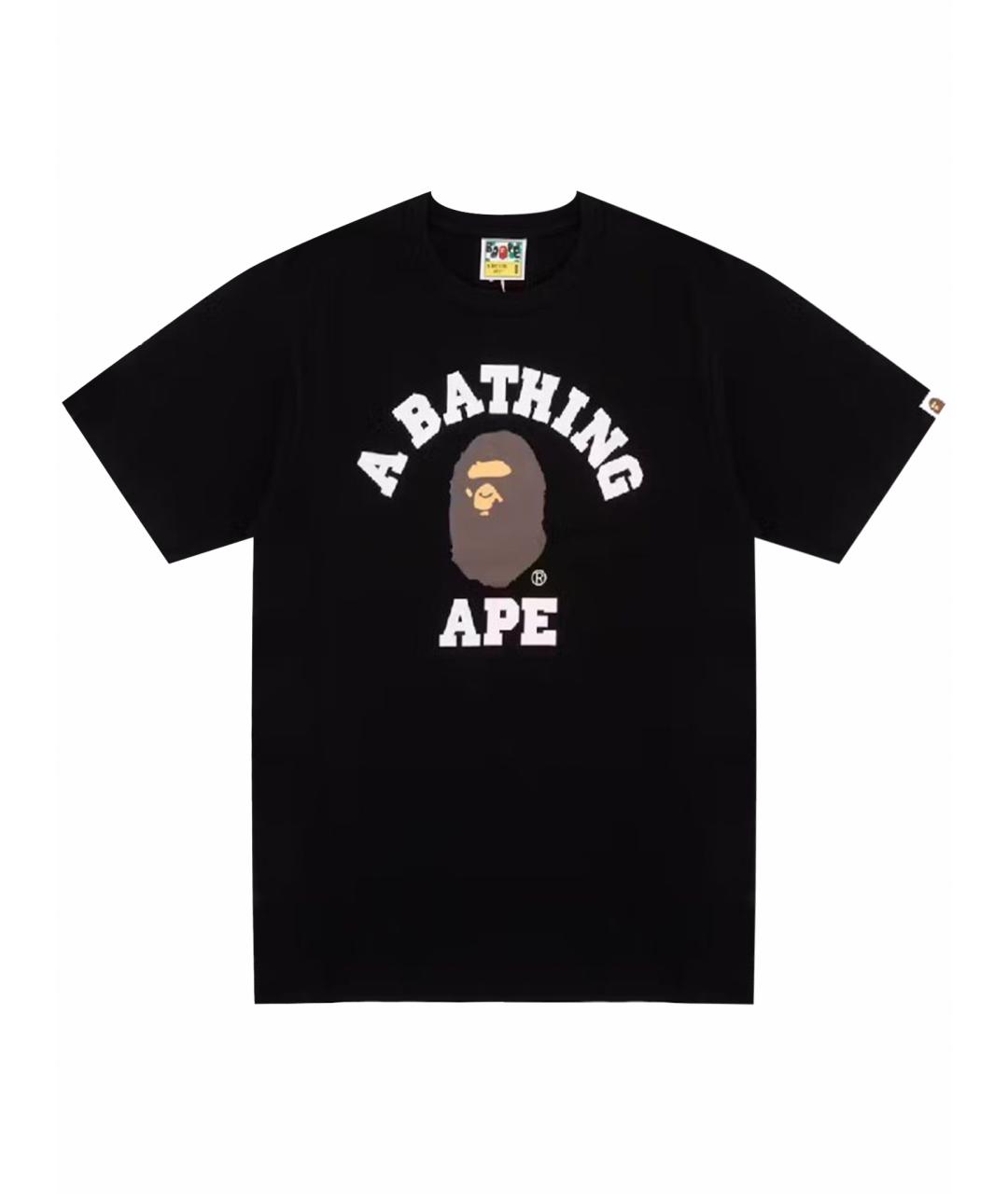 A BATHING APE Черная хлопковая футболка, фото 1