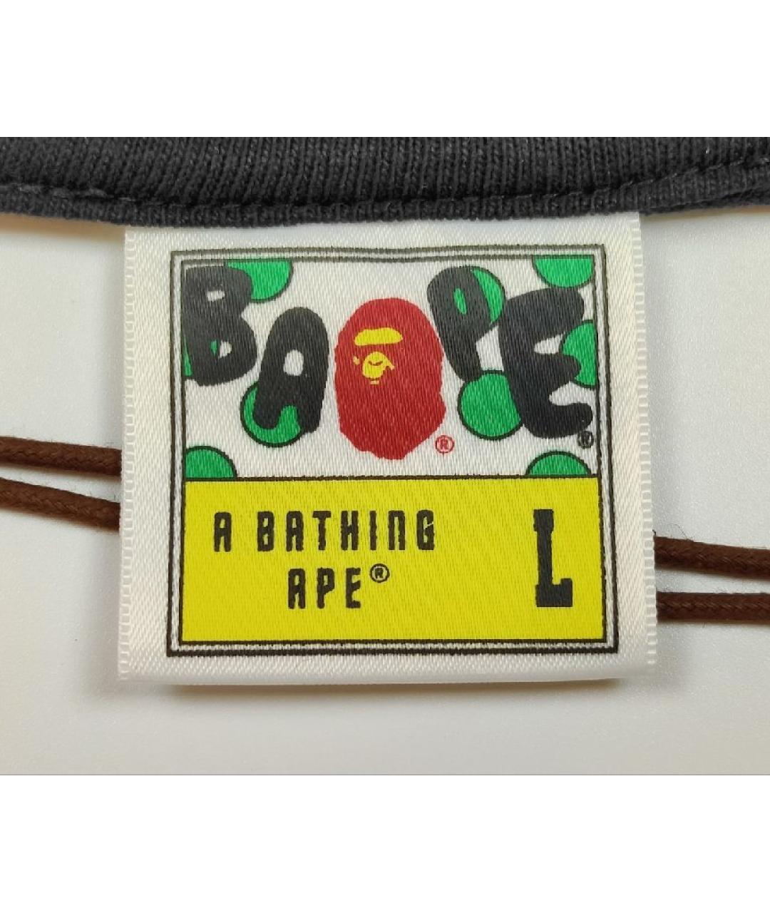 A BATHING APE Черная хлопковая футболка, фото 4