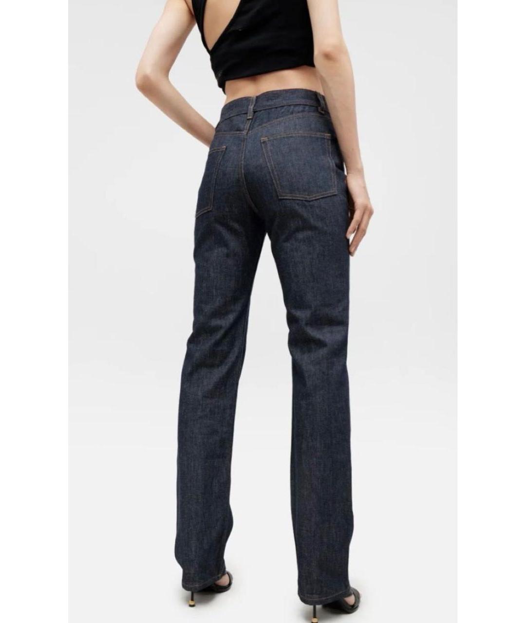 HELMUT LANG Темно-синие хлопковые прямые джинсы, фото 2