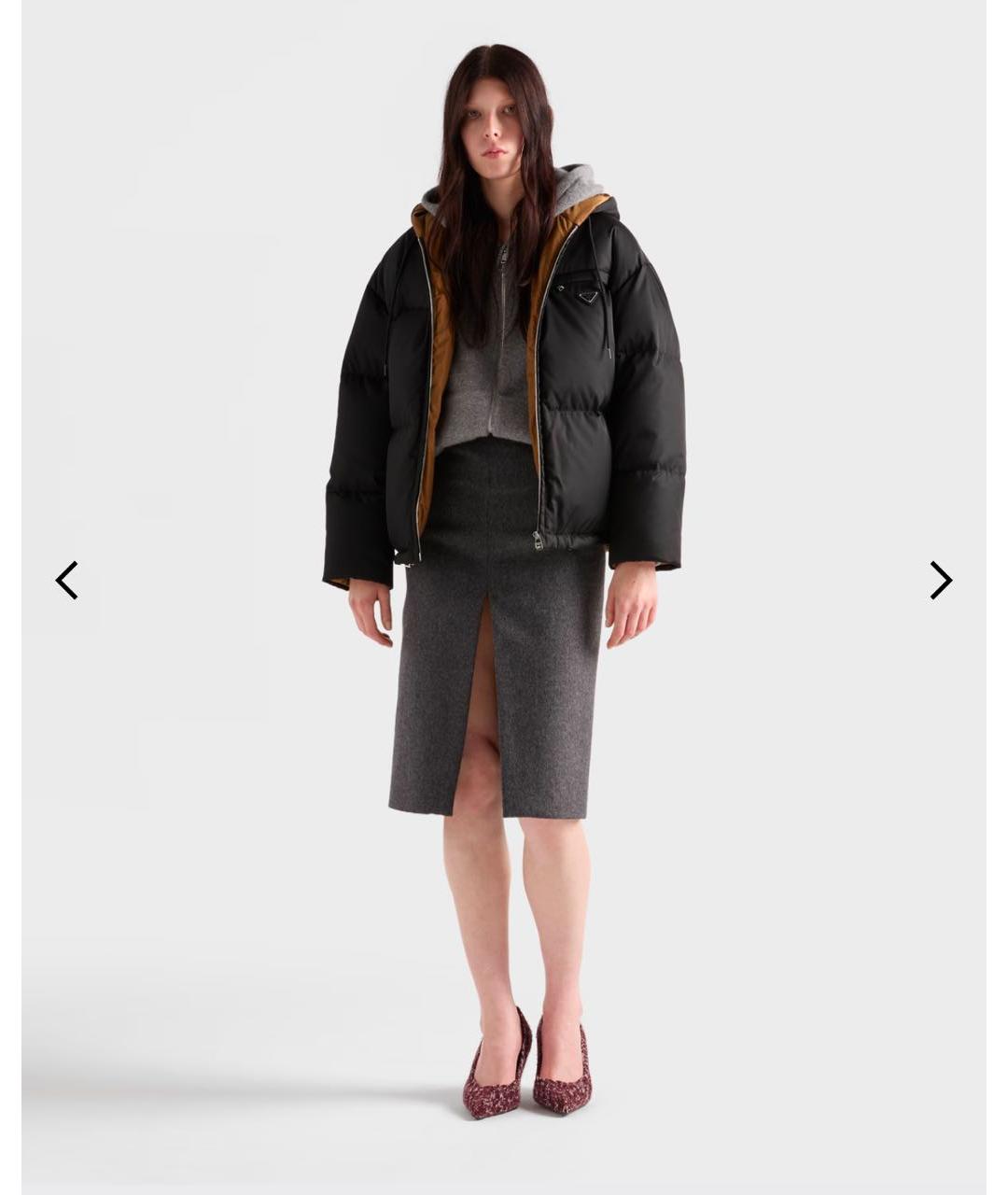 PRADA Черный полиэстеровый пуховик, фото 2