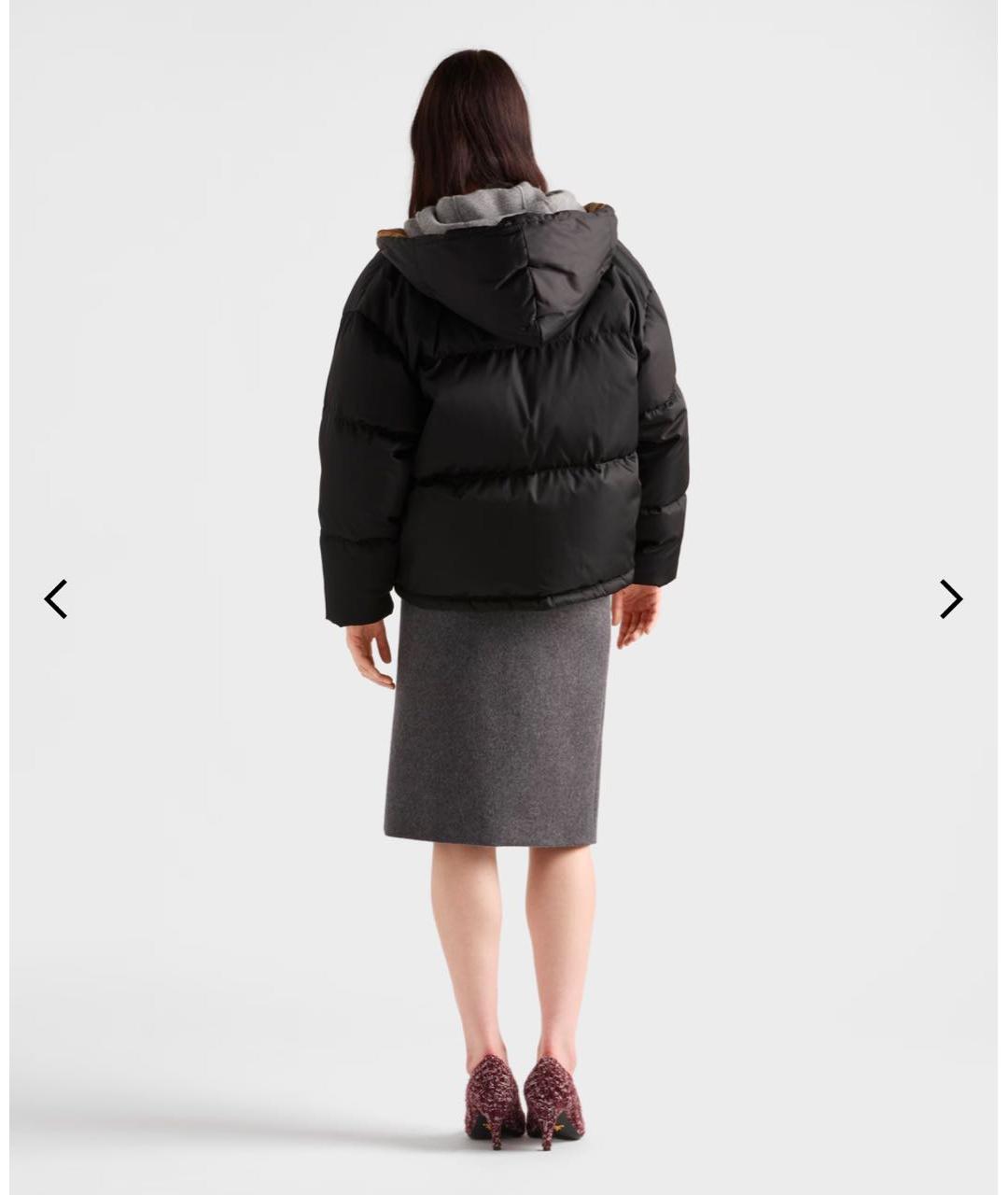 PRADA Черный полиэстеровый пуховик, фото 3