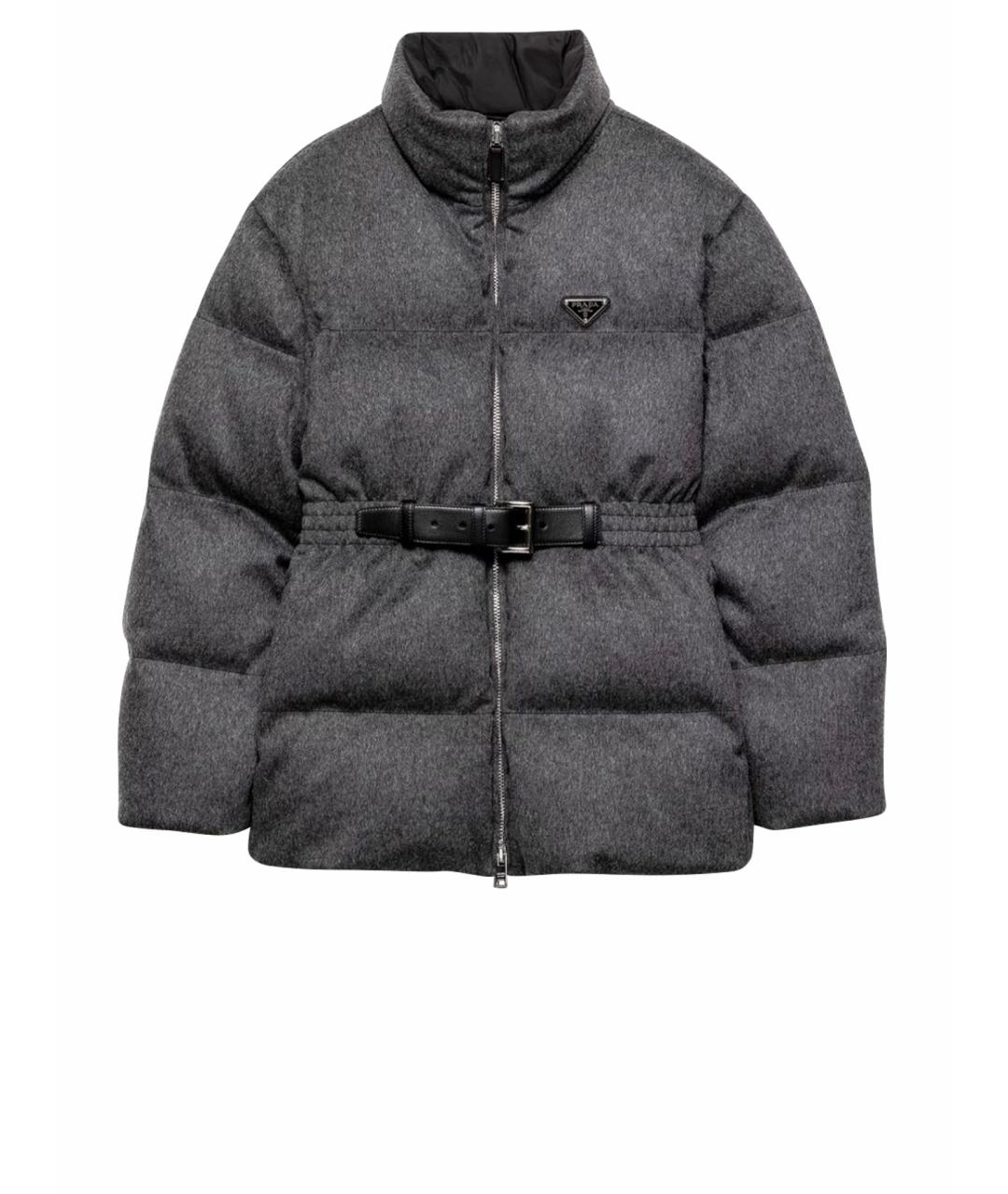 PRADA Серый шерстяной пуховик, фото 1