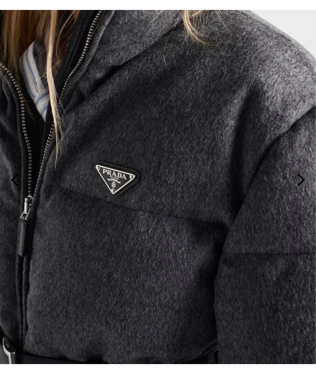 PRADA Серый шерстяной пуховик, фото 3