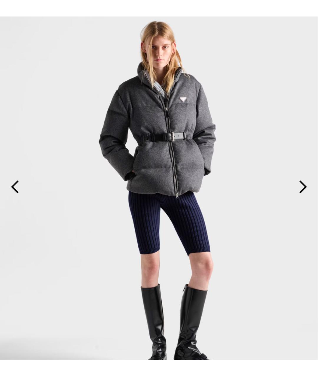 PRADA Серый шерстяной пуховик, фото 2