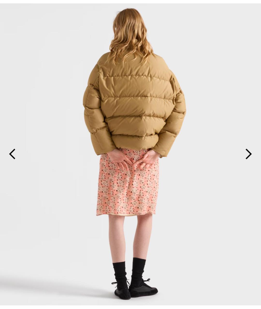 PRADA Бежевый полиэстеровый пуховик, фото 3