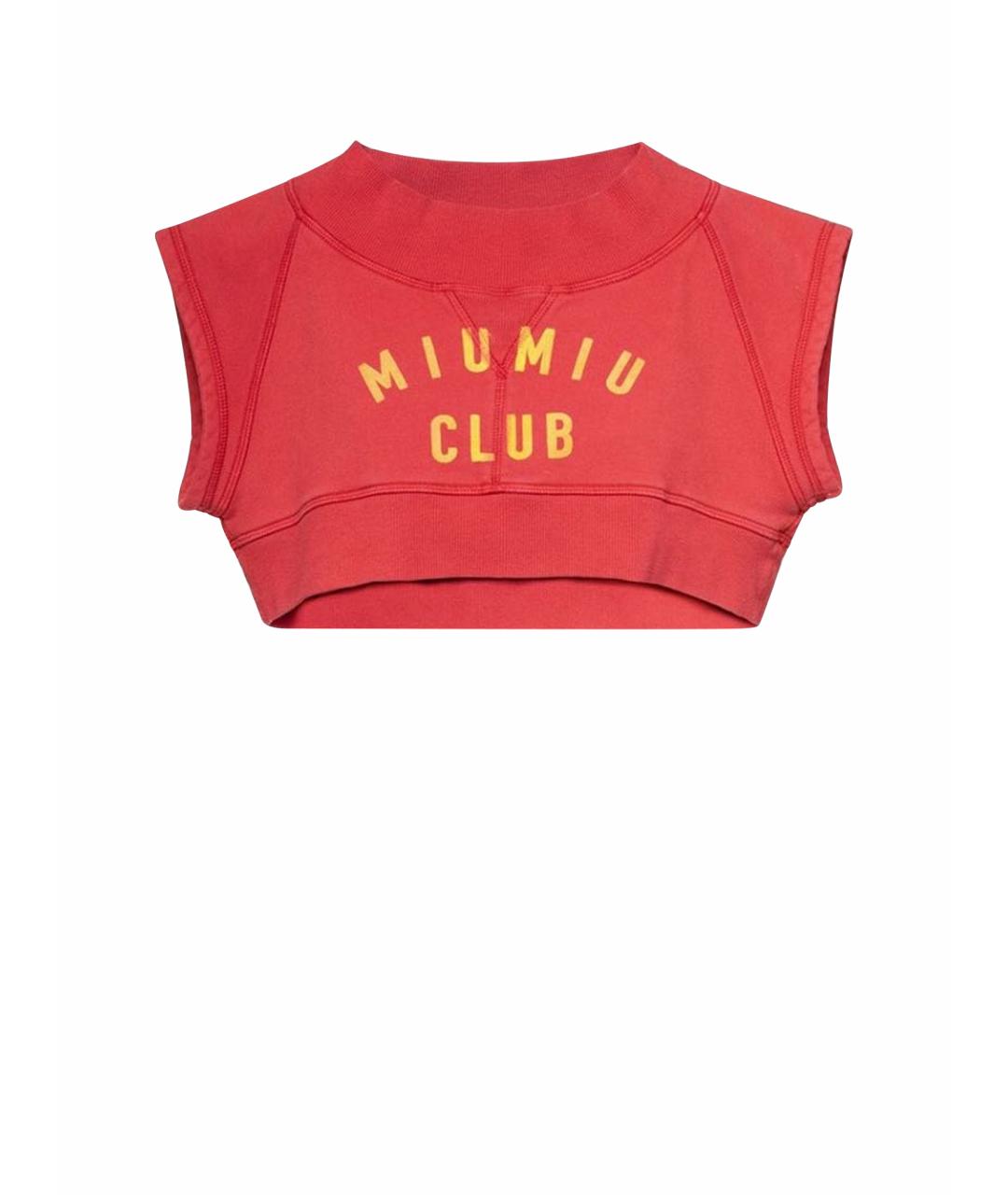 MIU MIU Красная хлопковая майка, фото 1
