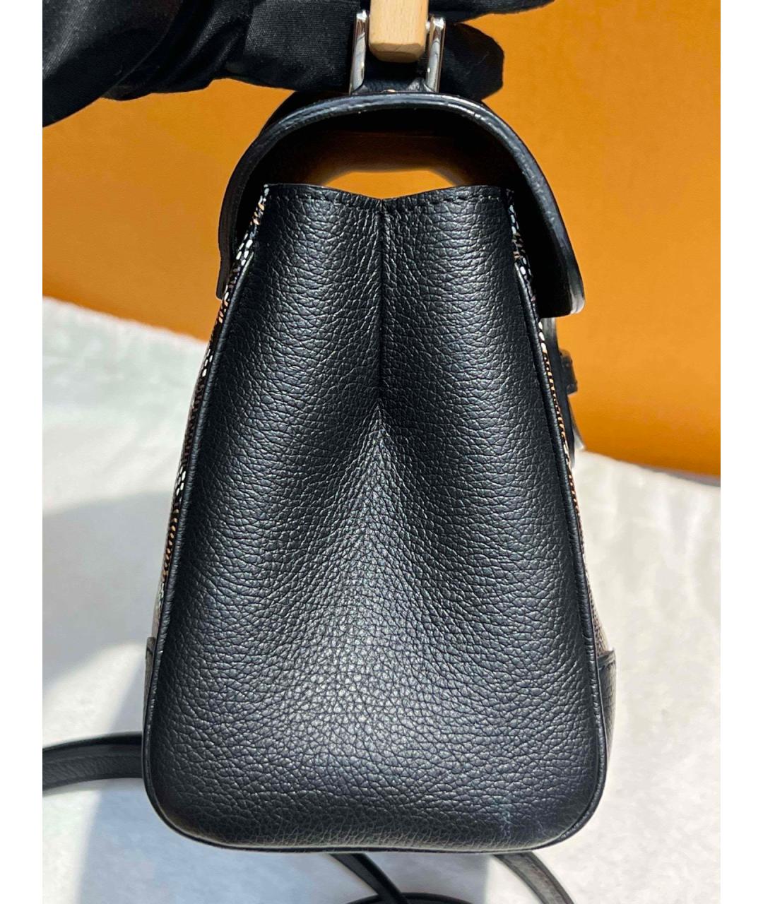 GOYARD Черная сумка с короткими ручками из искусственной кожи, фото 4