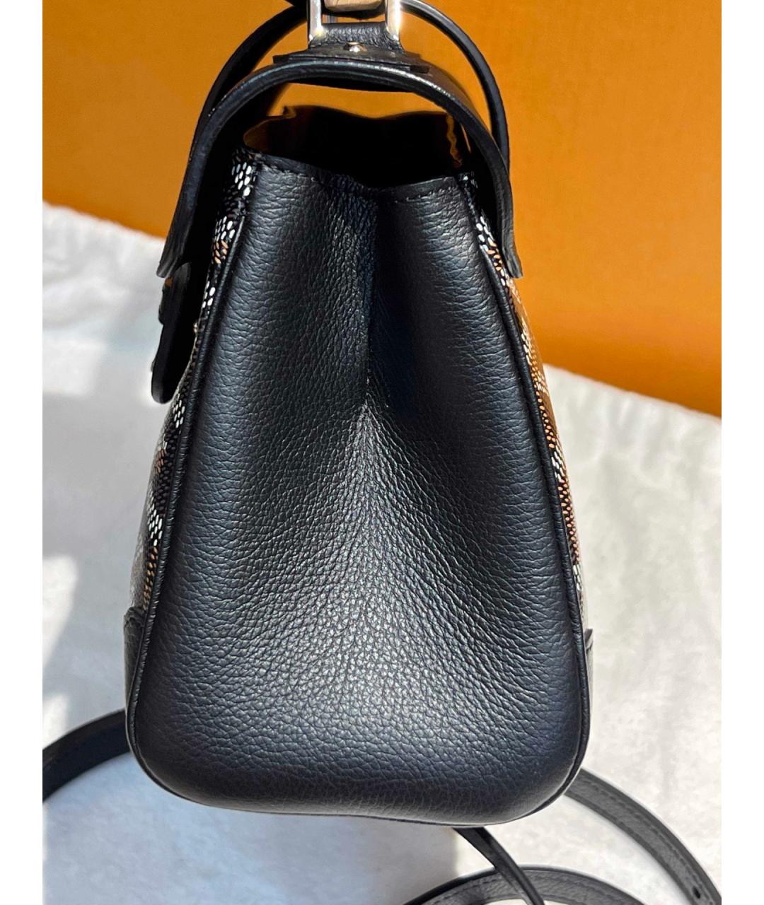 GOYARD Черная сумка с короткими ручками из искусственной кожи, фото 3