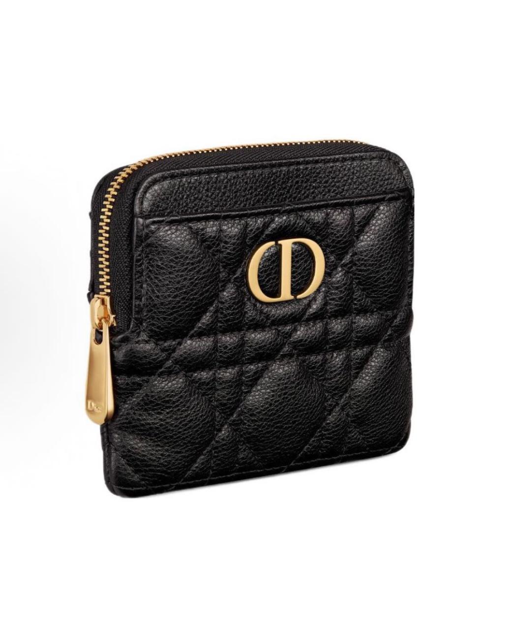 CHRISTIAN DIOR Черный кожаный кошелек, фото 2