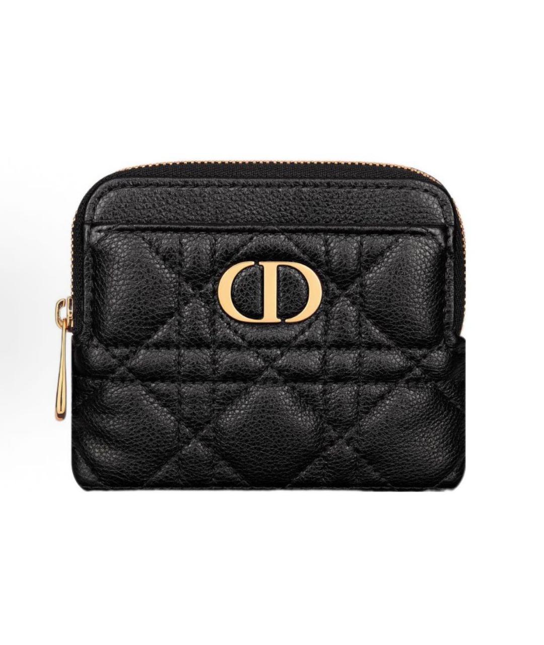 CHRISTIAN DIOR Черный кожаный кошелек, фото 6