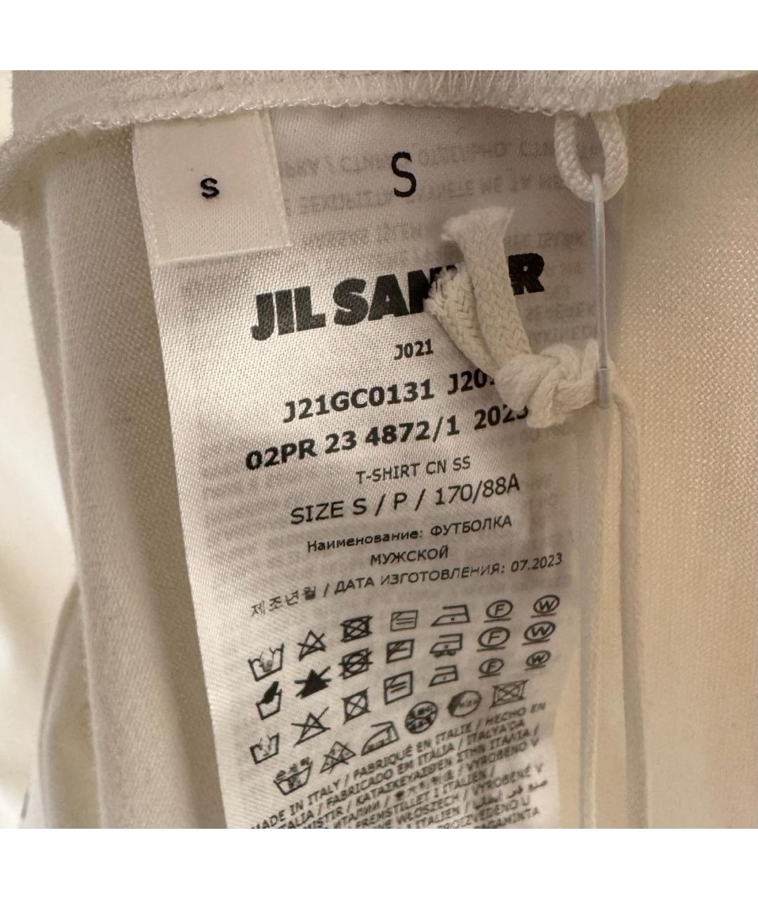 JIL SANDER Бежевая хлопковая футболка, фото 7