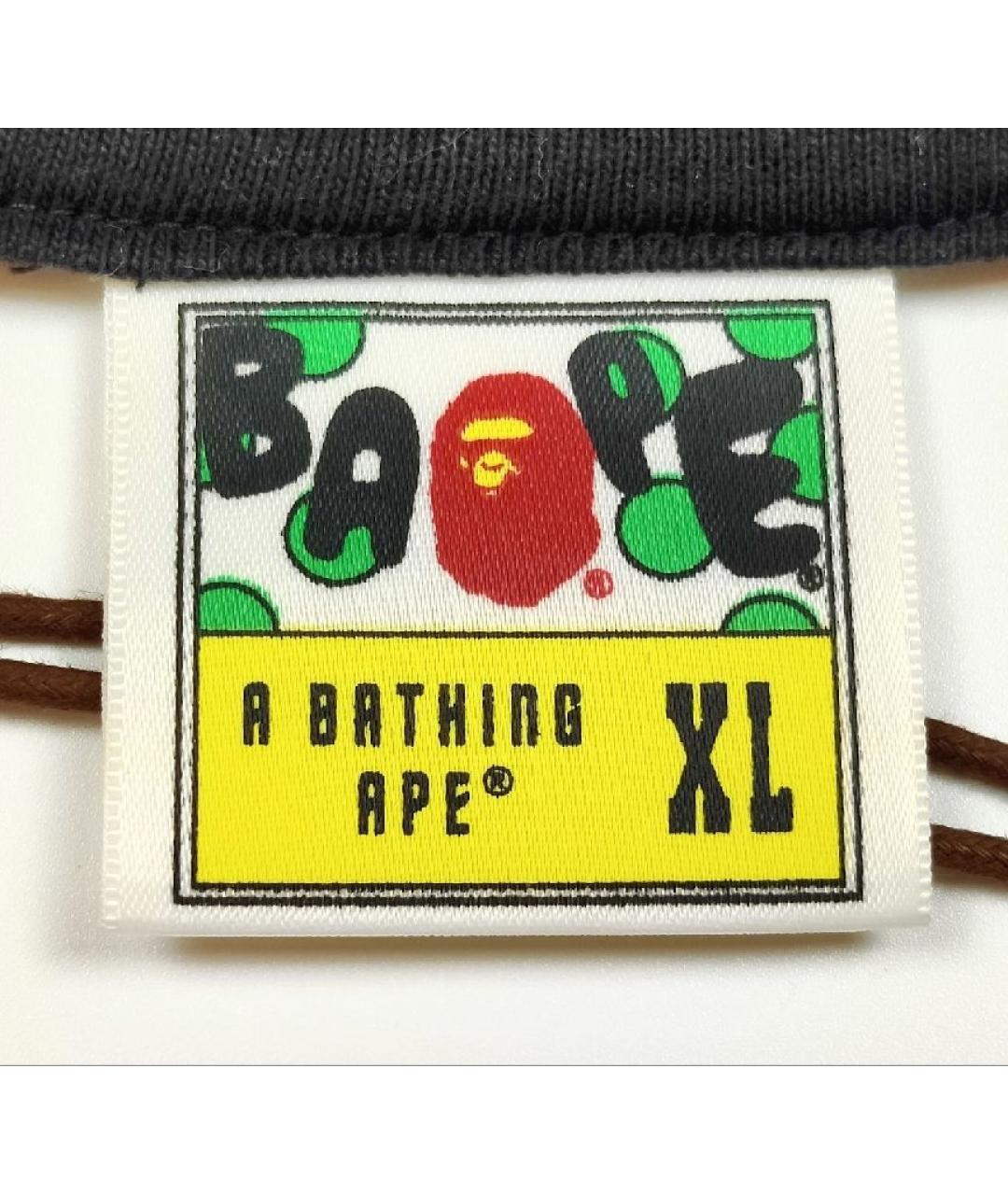 A BATHING APE Черная хлопковая футболка, фото 4