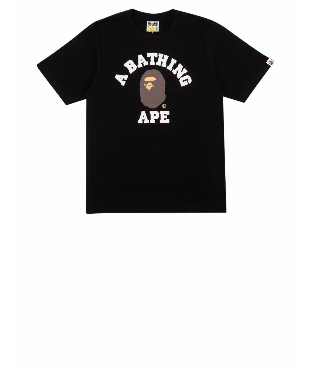 A BATHING APE Черная хлопковая футболка, фото 1