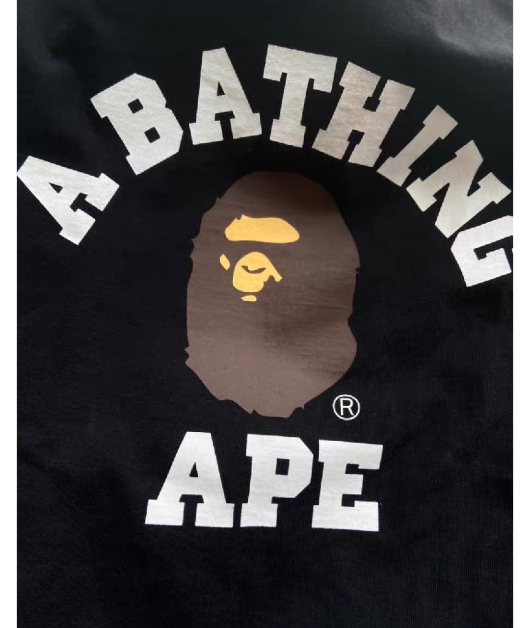A BATHING APE Черная хлопковая футболка, фото 2