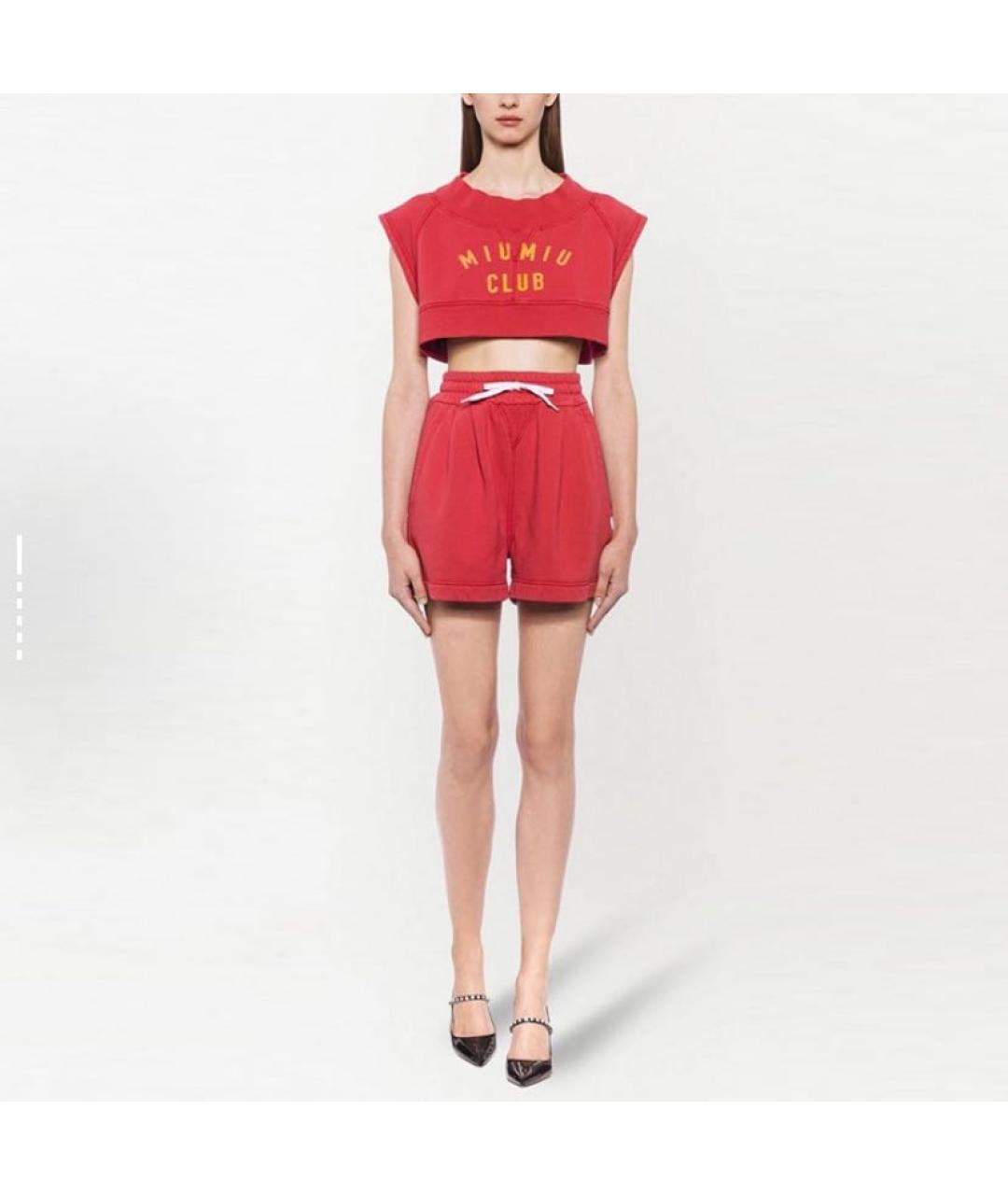MIU MIU Красная хлопковая майка, фото 2