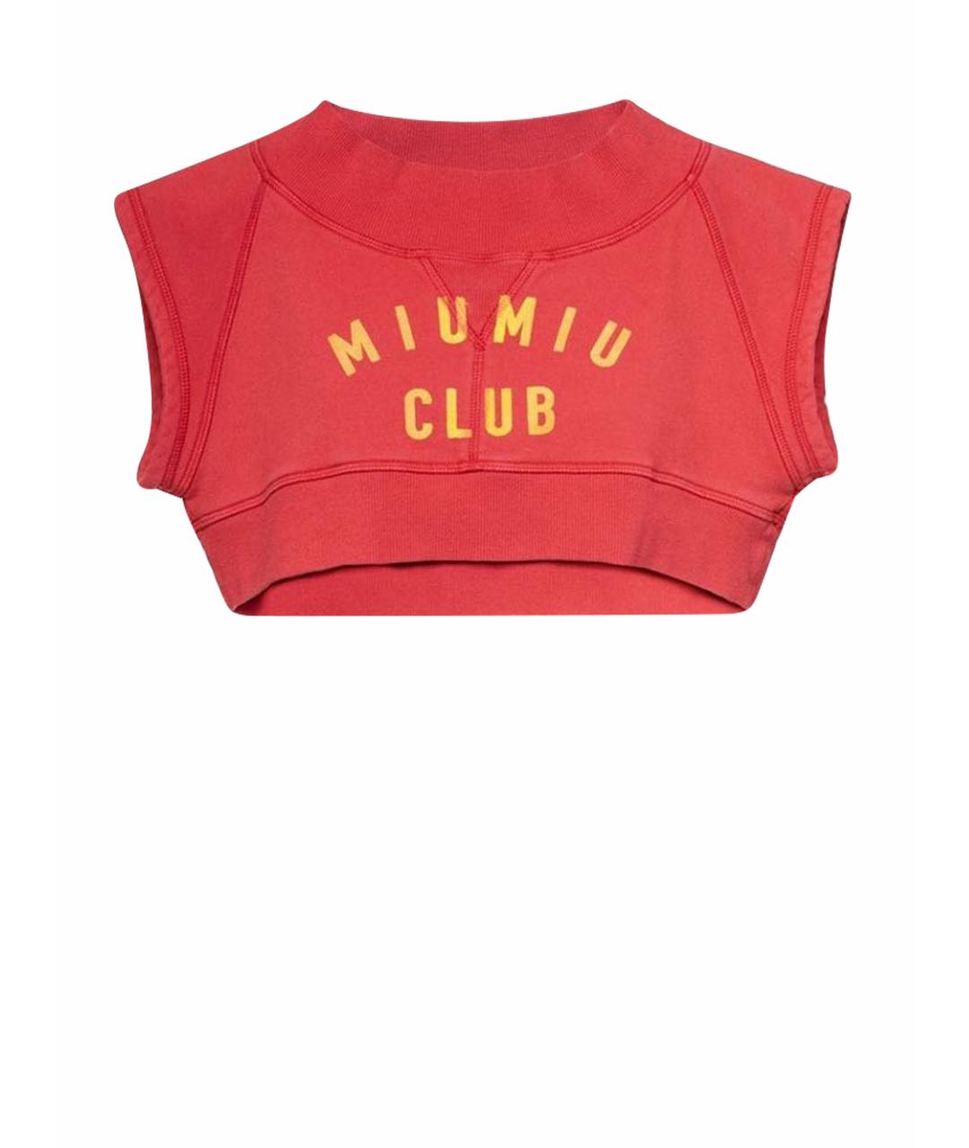 MIU MIU Красная хлопковая майка, фото 1
