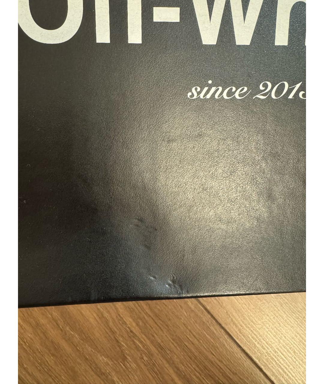 OFF-WHITE Черная кожаная сумка тоут, фото 5