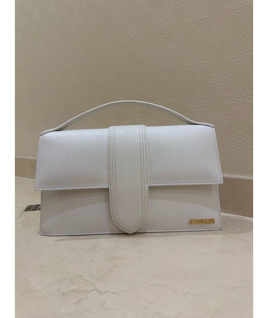 JACQUEMUS Белая кожаная сумка через плечо, фото 7