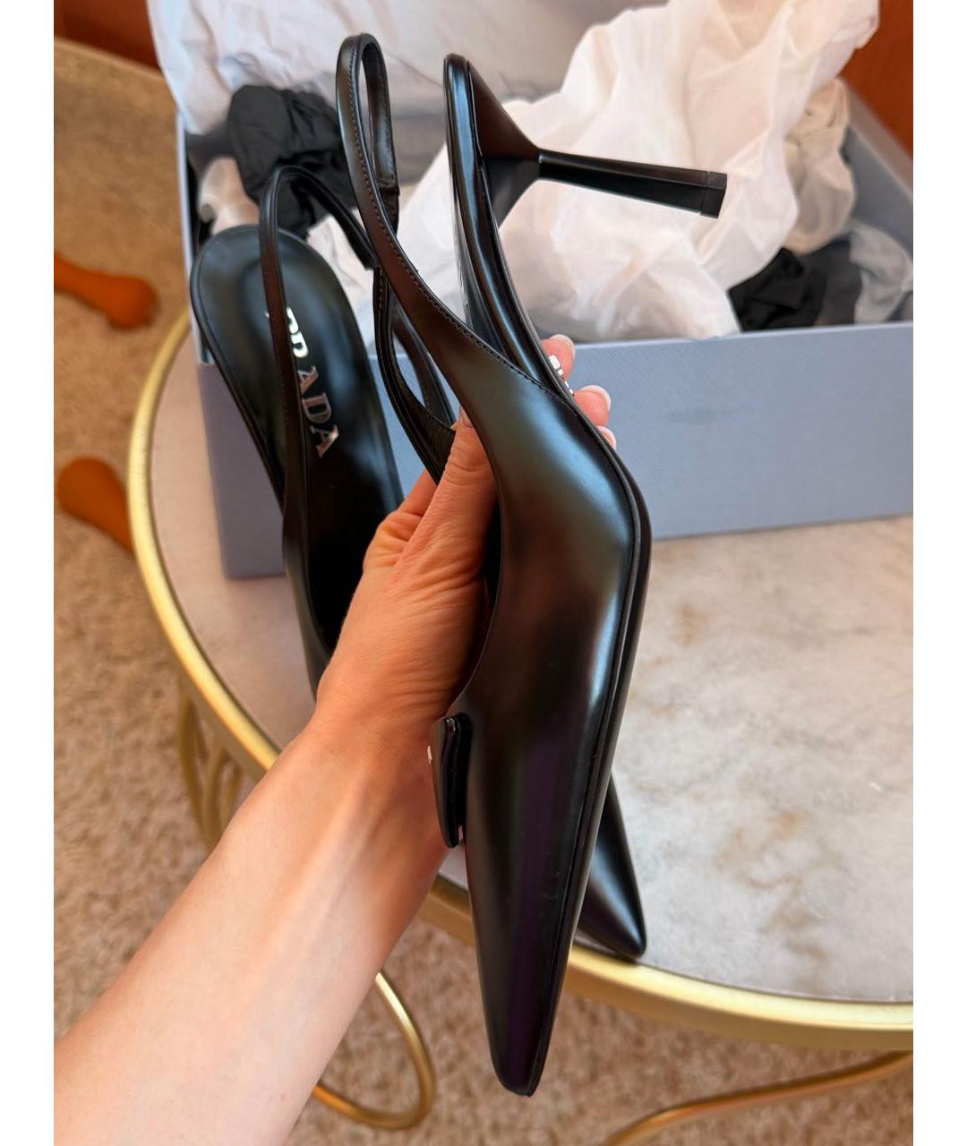 PRADA Черные кожаные туфли, фото 4