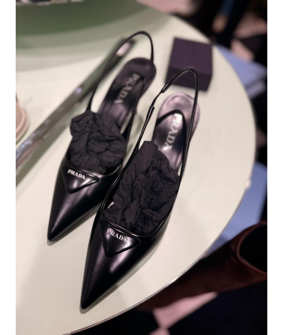 PRADA Черные кожаные туфли, фото 2