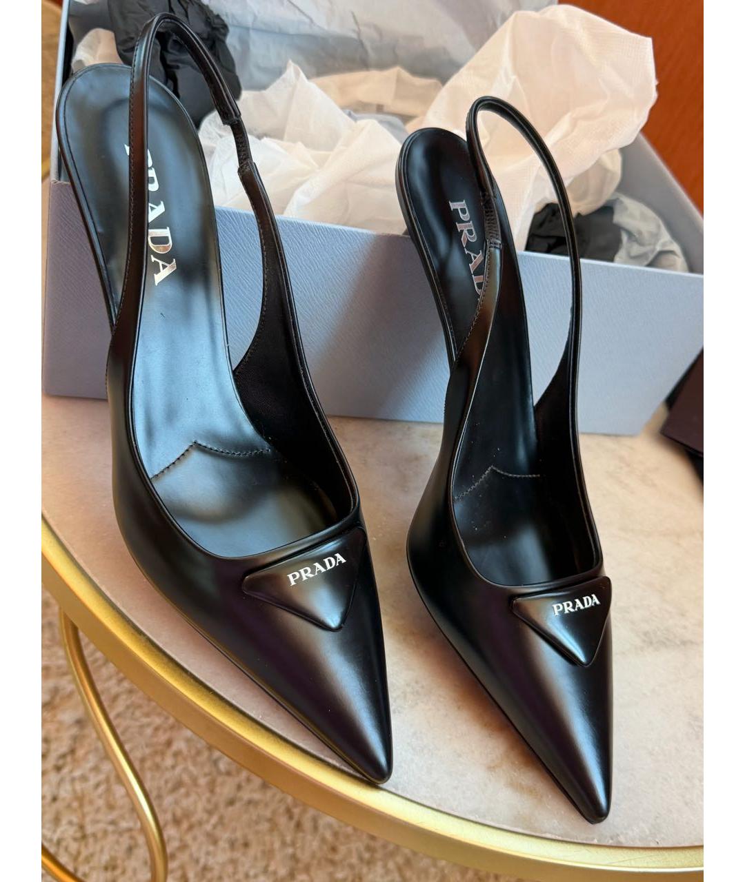 PRADA Черные кожаные туфли, фото 2