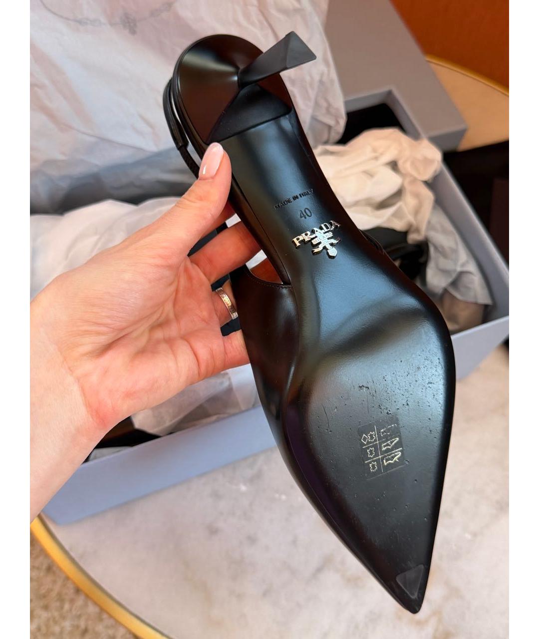 PRADA Черные кожаные туфли, фото 5