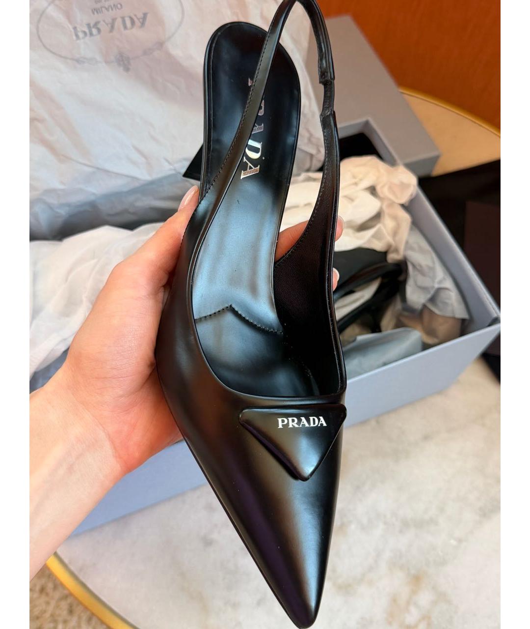 PRADA Черные кожаные туфли, фото 3