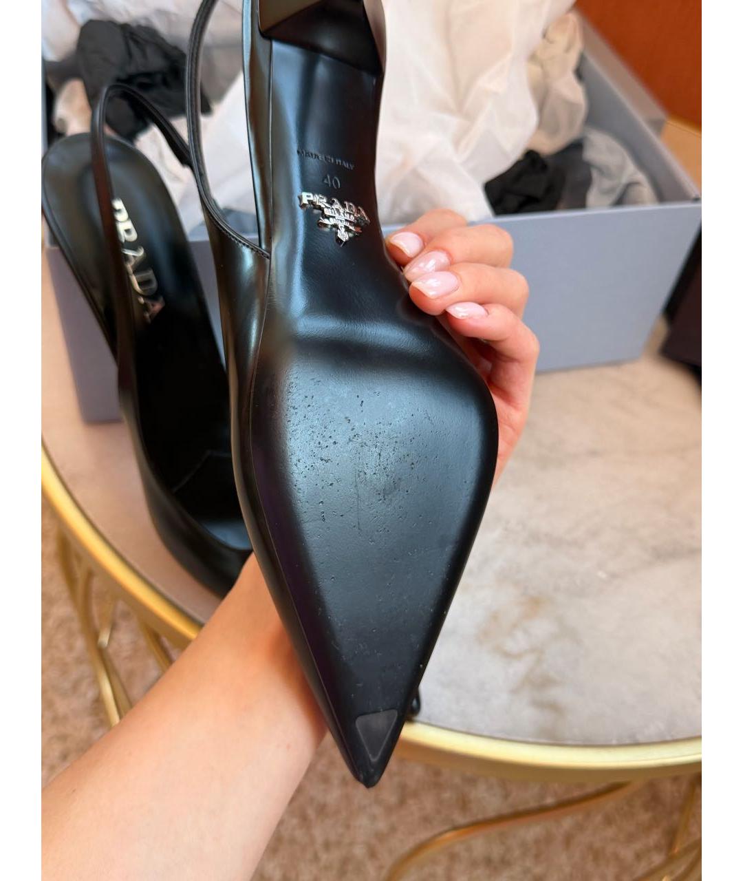 PRADA Черные кожаные туфли, фото 7