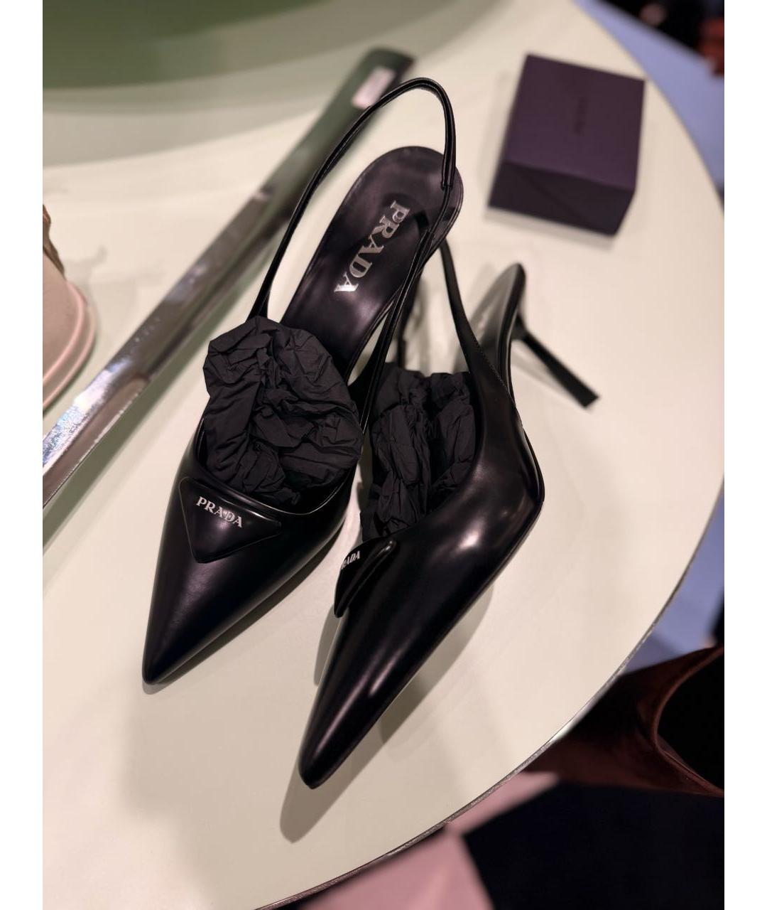PRADA Черные кожаные туфли, фото 7