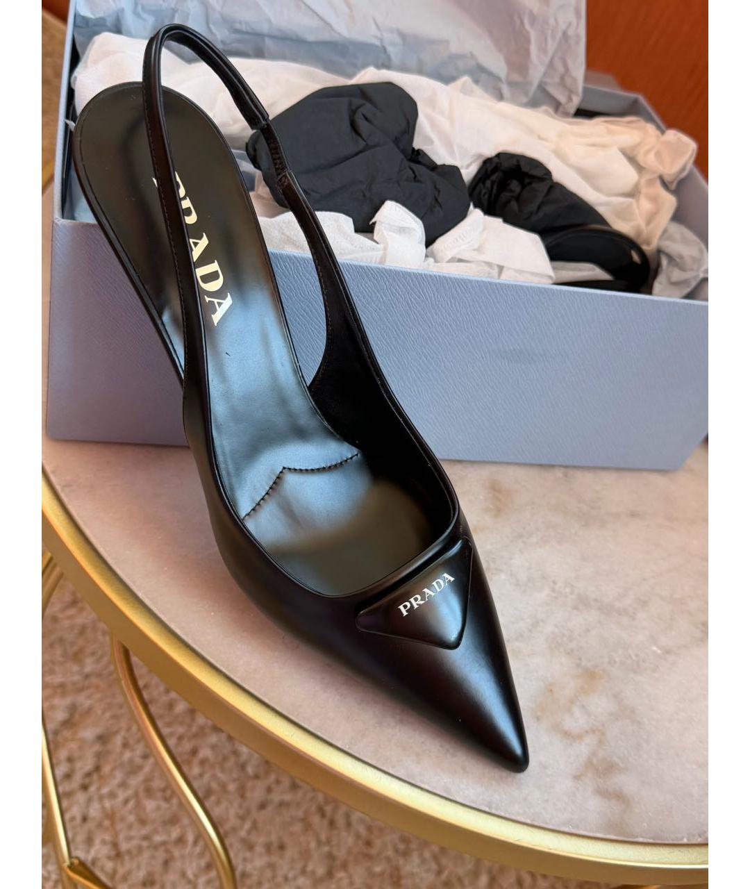 PRADA Черные кожаные туфли, фото 6