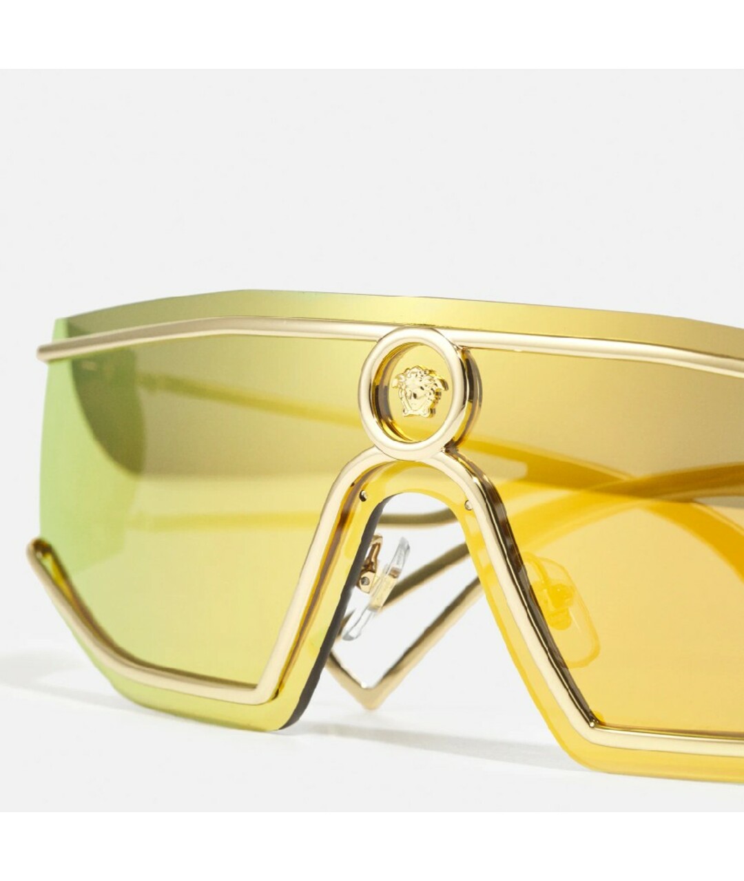 VERSACE Золотые пластиковые солнцезащитные очки, фото 3