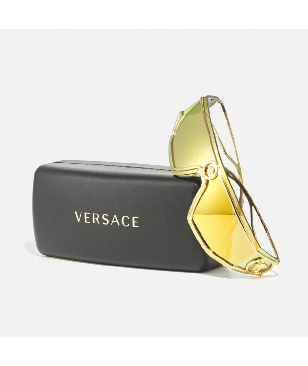VERSACE Золотые пластиковые солнцезащитные очки, фото 2