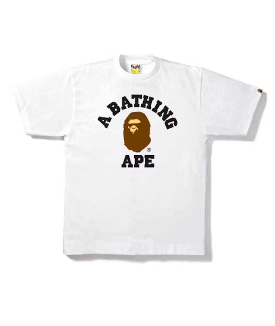 A BATHING APE Белая хлопковая футболка, фото 5