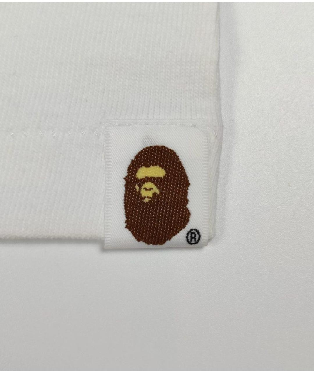 A BATHING APE Белая хлопковая футболка, фото 4