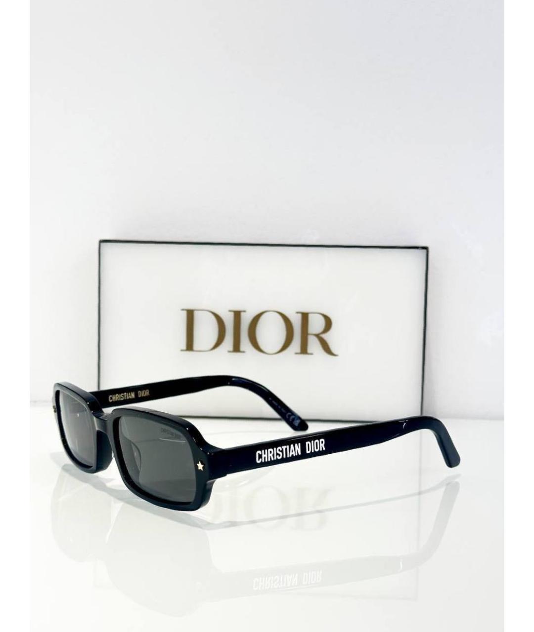CHRISTIAN DIOR Черные пластиковые солнцезащитные очки, фото 4