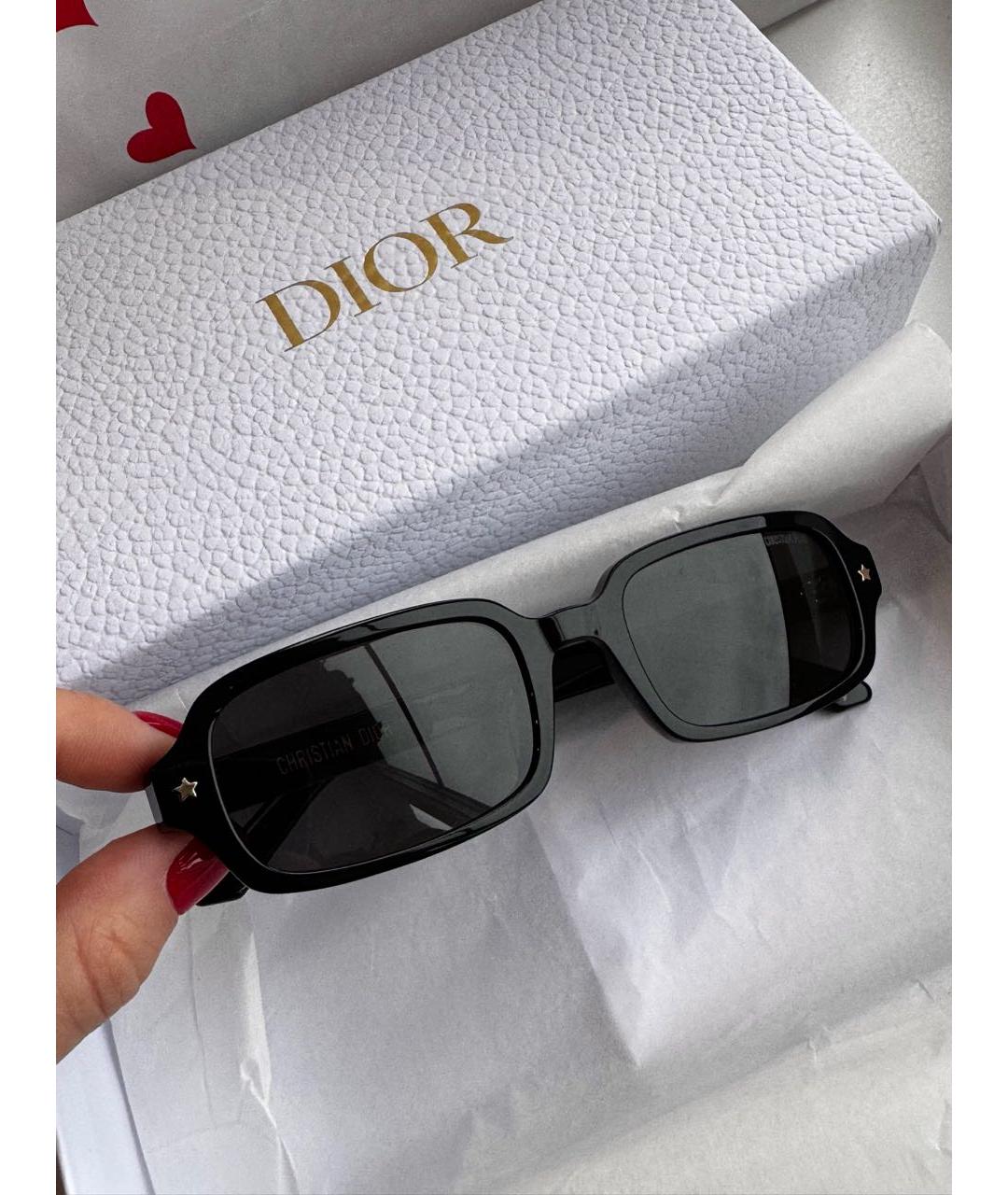 CHRISTIAN DIOR Черные пластиковые солнцезащитные очки, фото 2