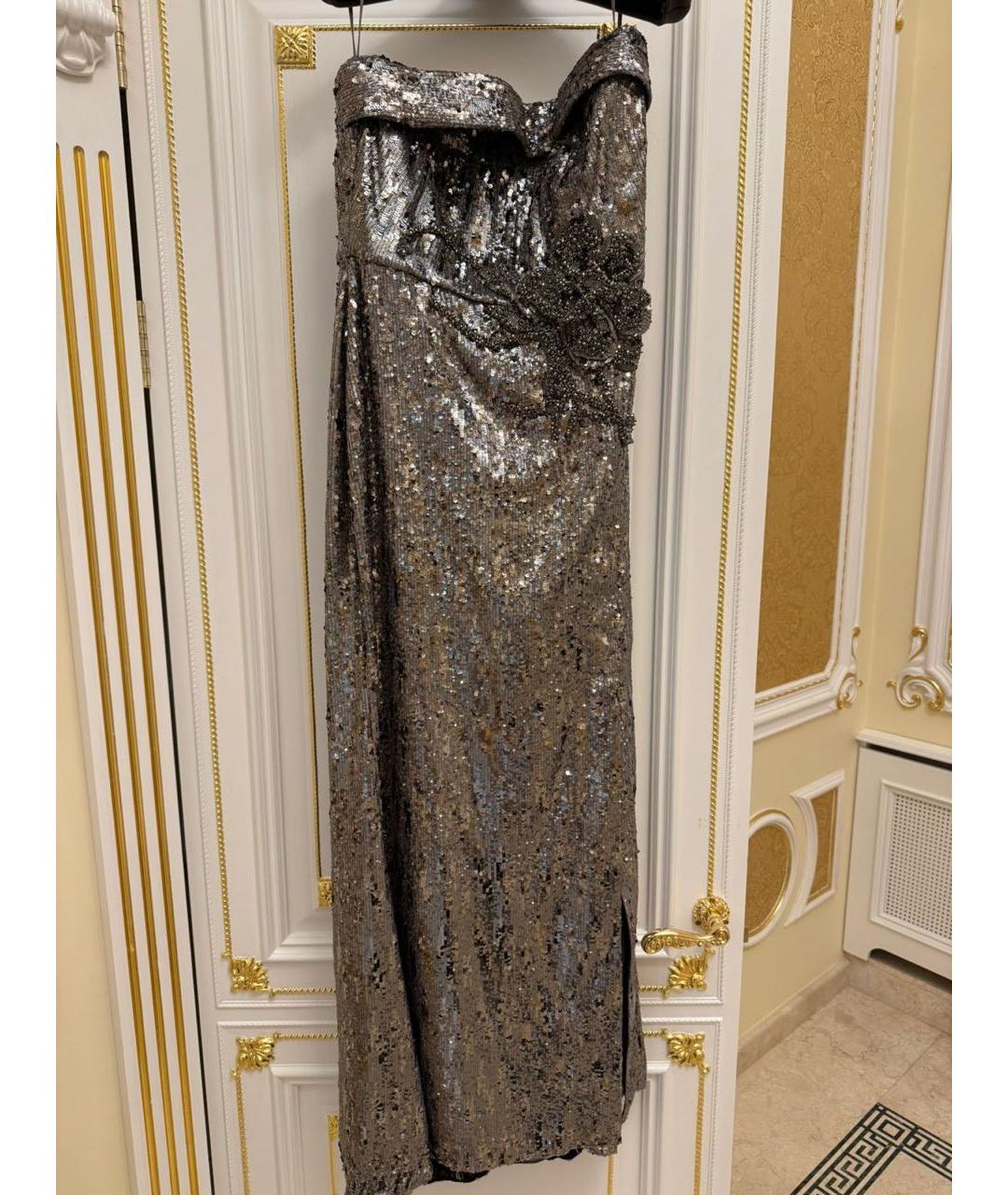 ELIE SAAB Серебряное вечернее платье, фото 3