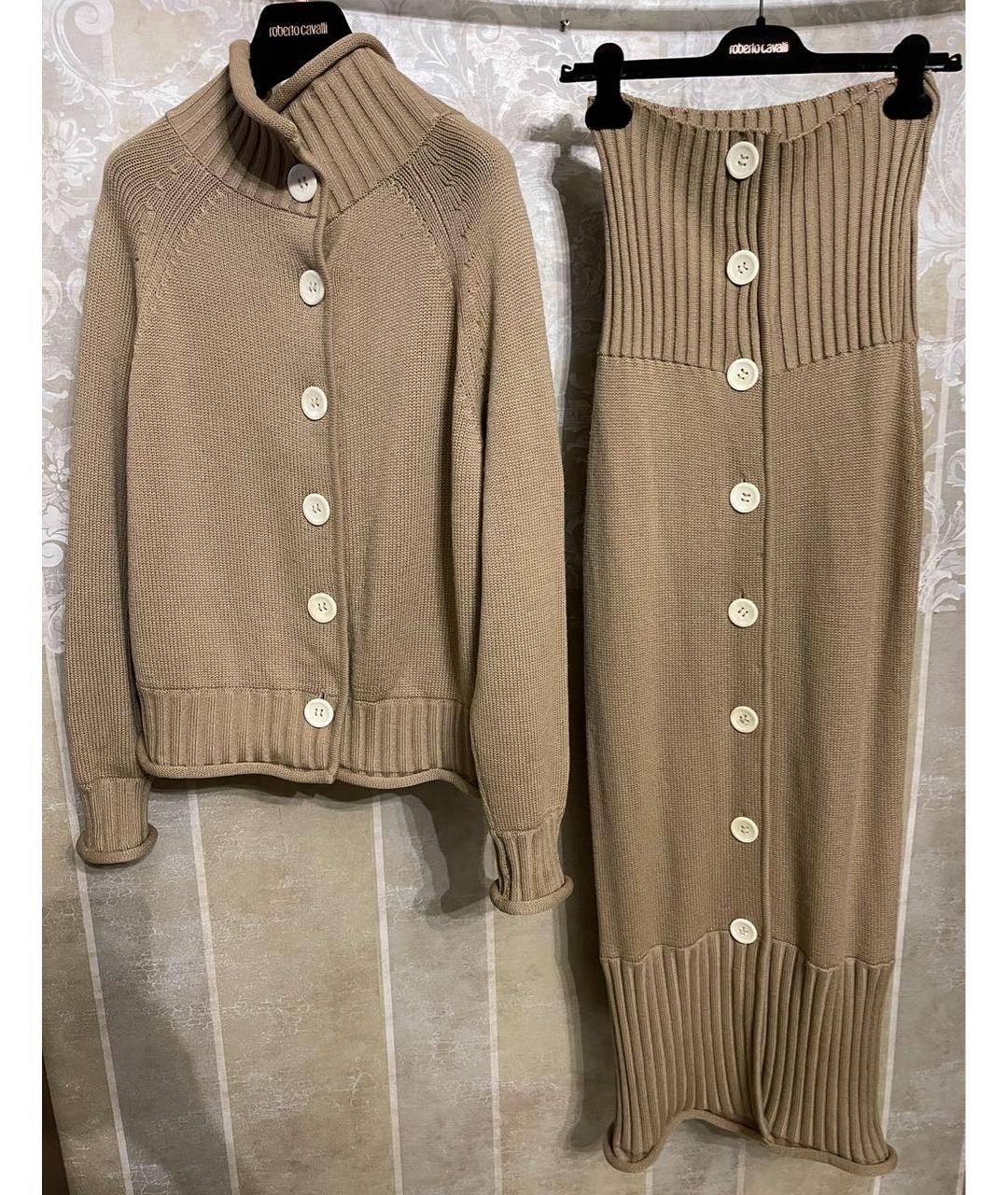 CHRISTIAN DIOR Коричневый шерстяной костюм с юбками, фото 5