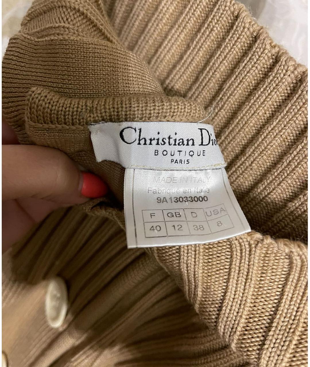 CHRISTIAN DIOR Коричневый шерстяной костюм с юбками, фото 4